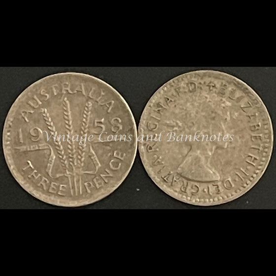 1958 M Threepence QEII FINE