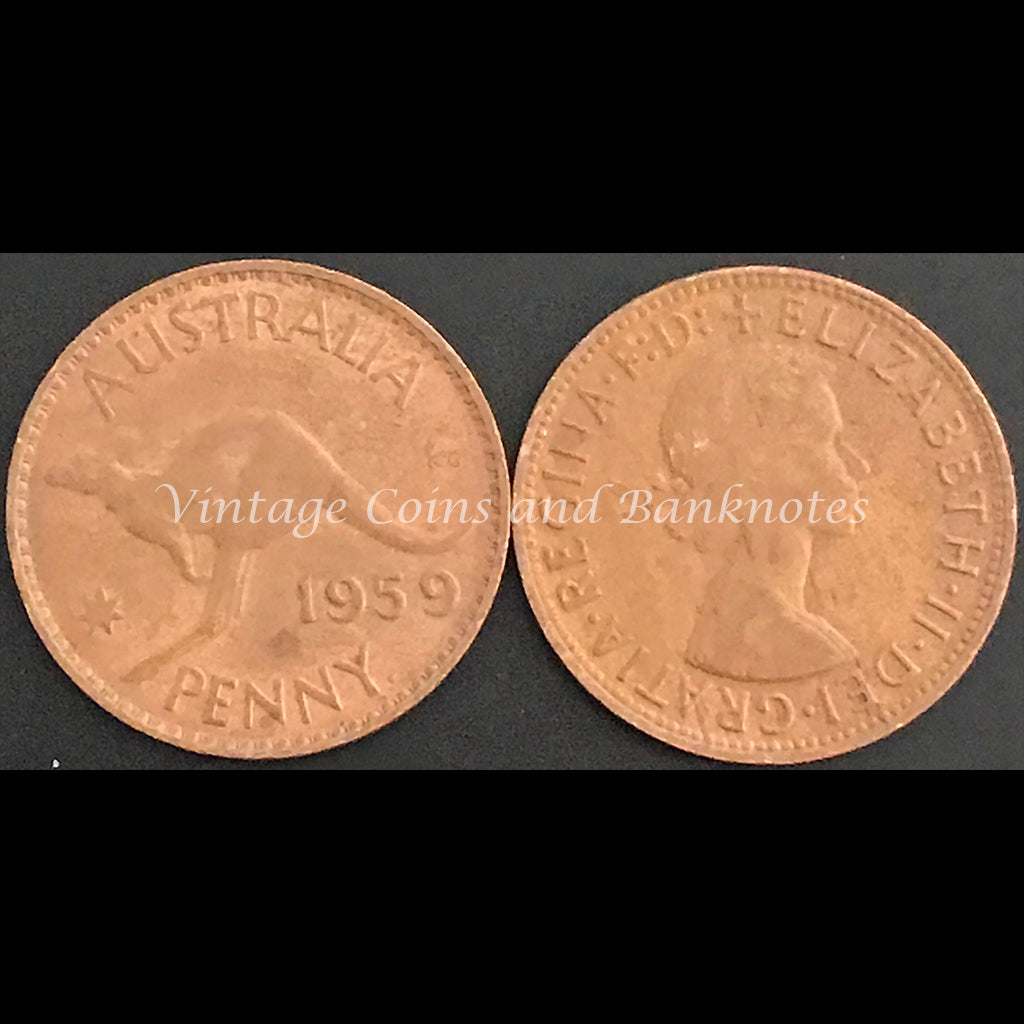 1959 P Y. Penny QEII aUNC