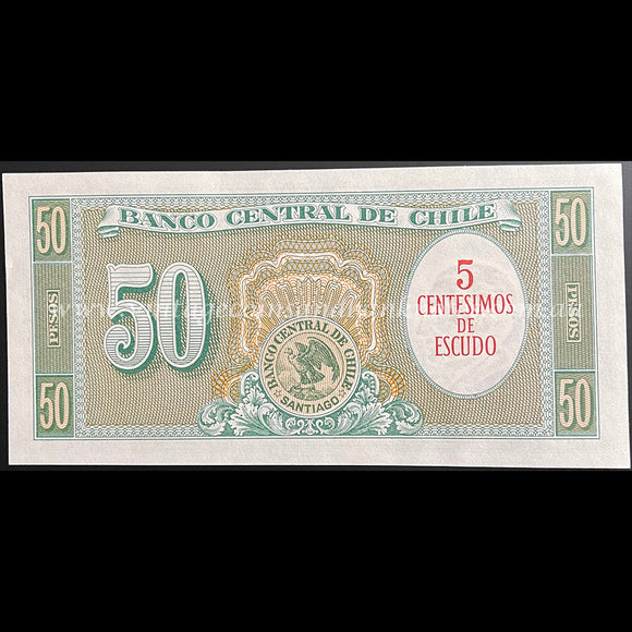 Chile ND (1960-61) 5 Centesimos (on 50 Pesos) UNC