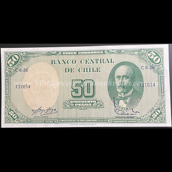 Chile ND (1960-61) 5 Centesimos (on 50 Pesos) UNC