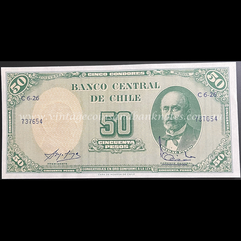 Chile ND (1960-61) 5 Centesimos (on 50 Pesos) UNC