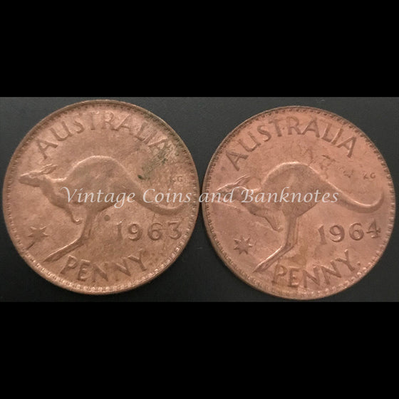 1963/64 Penny Set Perth Mint UNC