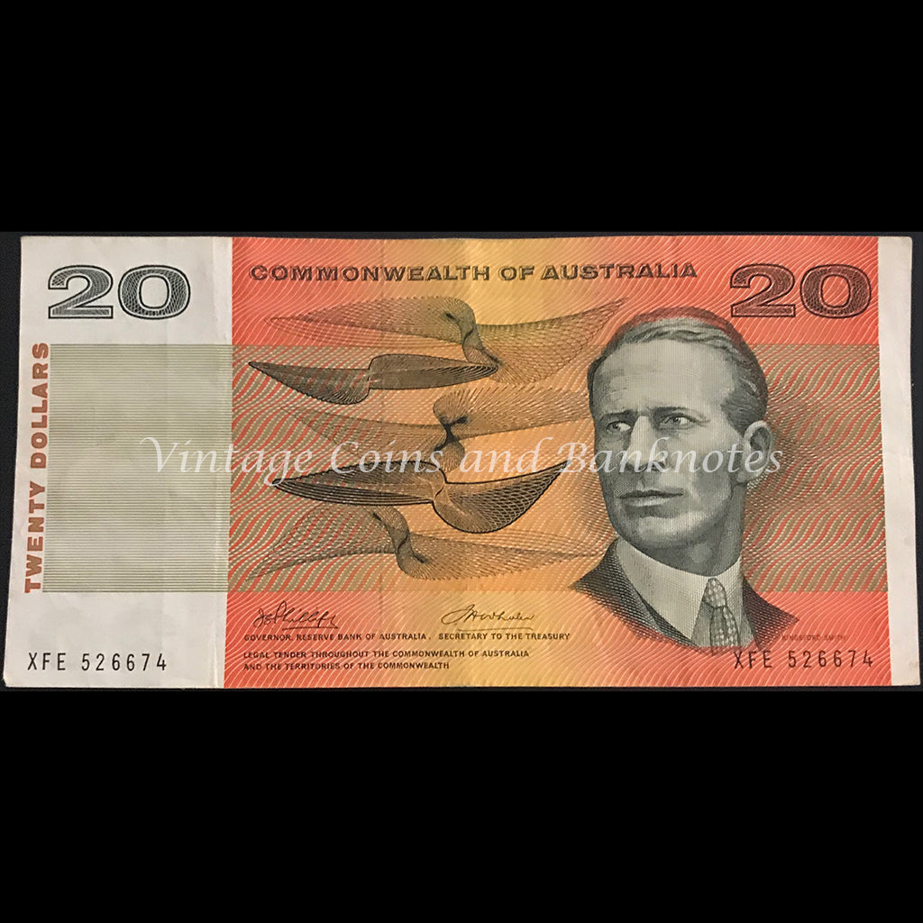 1972 Phillips Wheeler $20 Commonwealth Bank Fine