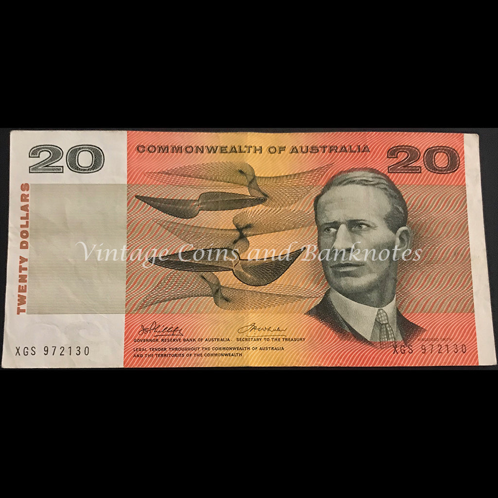 1972 Phillips Wheeler $20 Commonwealth Bank VF
