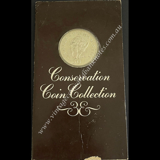 1974 Tanzania 50 Shilingi Silver Mint Coin - Rhinoceros Conservation Series