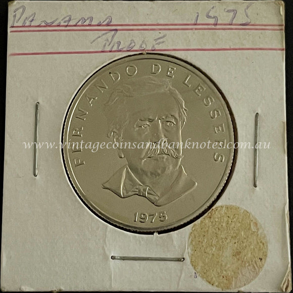1975 Panama 50 Centesimos Proof Coin - Fernando De Lesseps