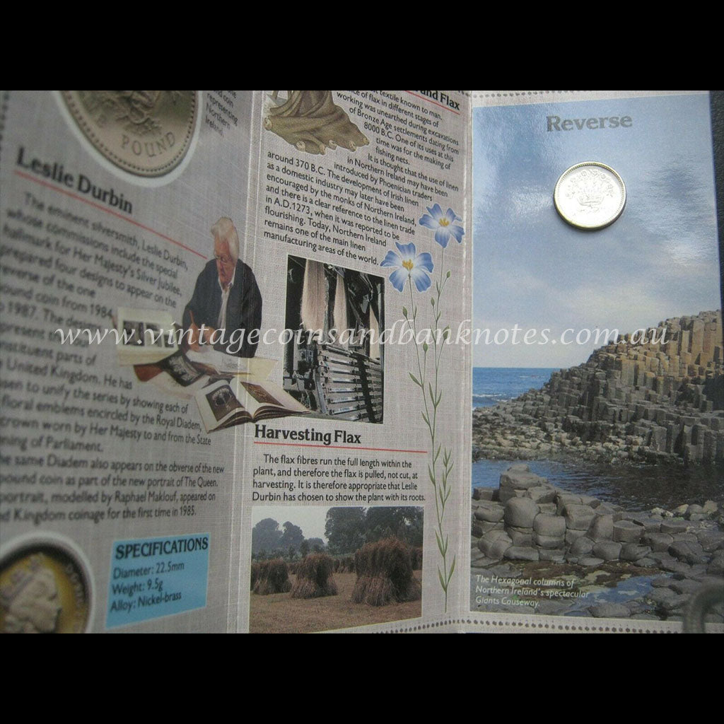 1986 Northern Ireland 1 Pound Uncirculated Coin