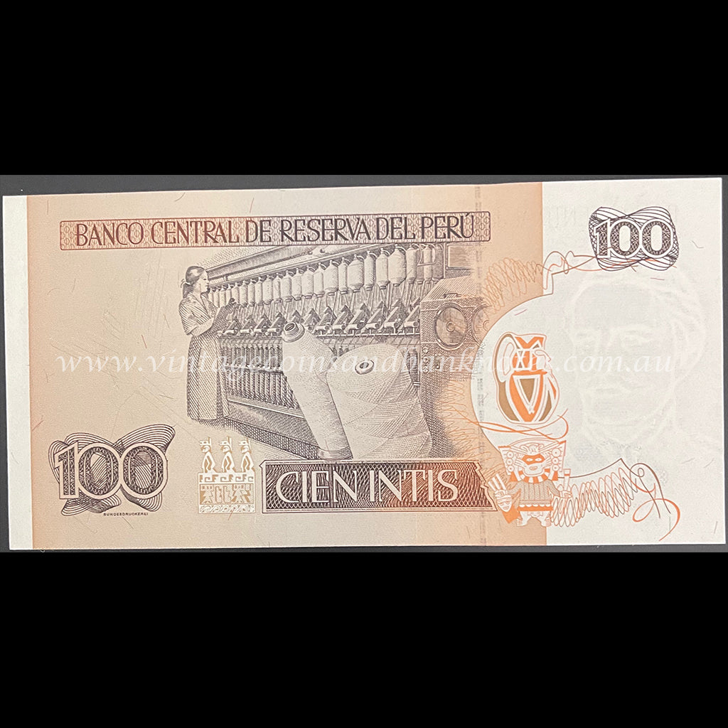 Peru 1987 100 Intis UNC