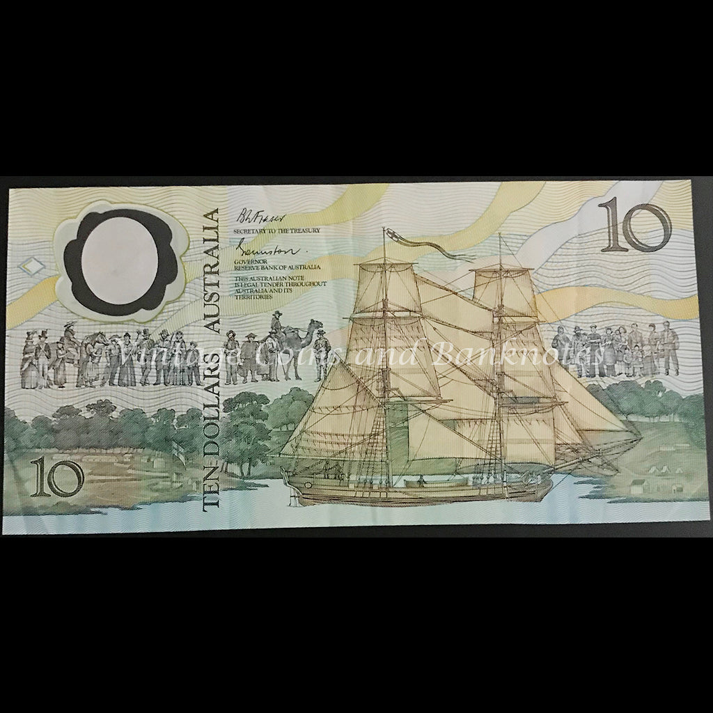 1988 Johnston Fraser $10 Bicentenary AB10 First Prefix (2nd Issue) gVF