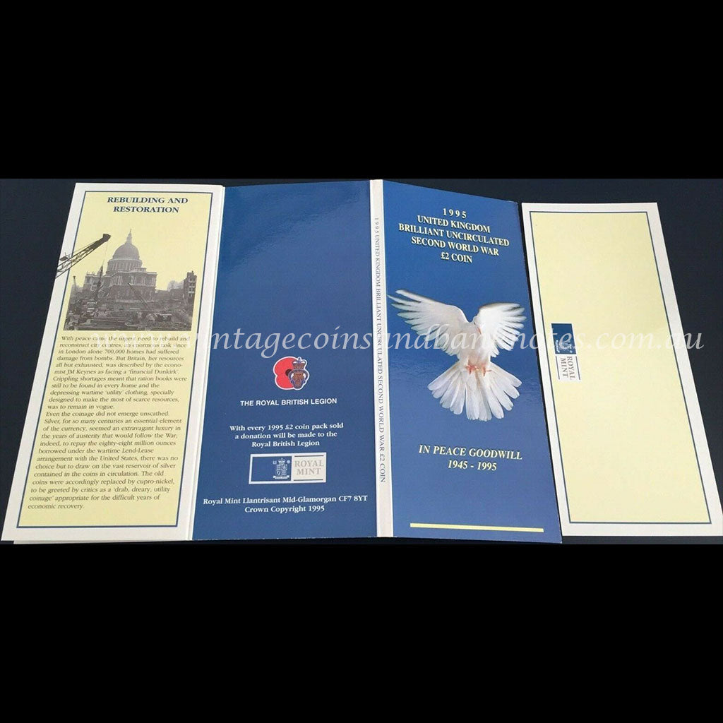 1995 United Kingdom 2 Pounds Uncirculated Coin - Second World War