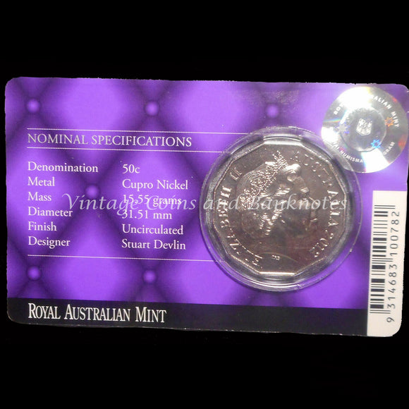 2012 50c Uncirculated Mint Coin - The Queen's Diamond Jubilee QEII