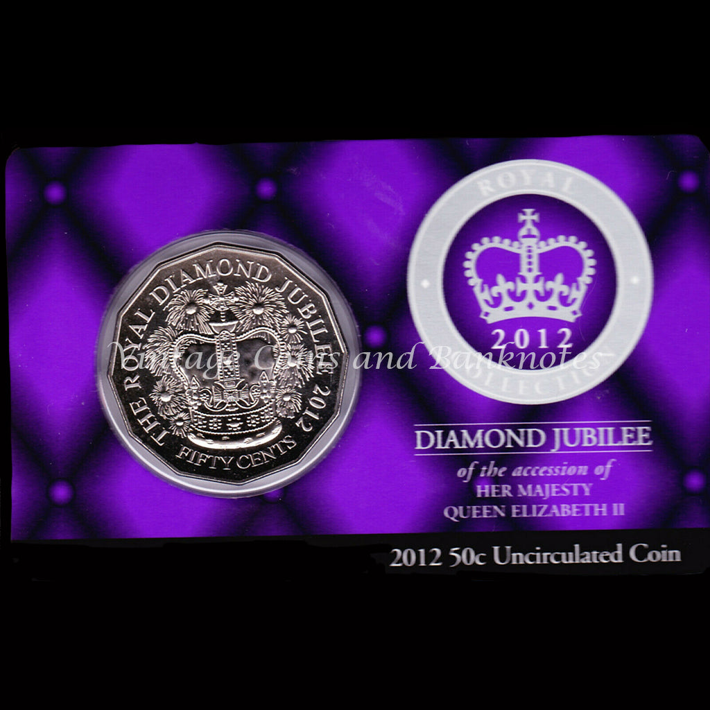 2012 50c Uncirculated Mint Coin - The Queen's Diamond Jubilee QEII
