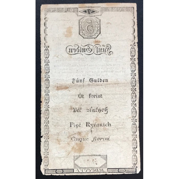Austria 1806 5 Gulden RARE gVG/FINE